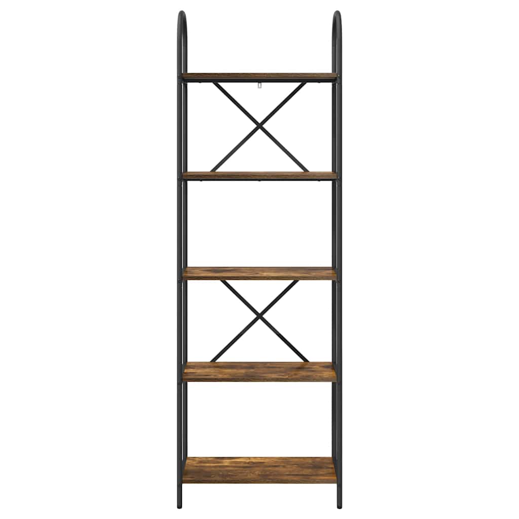 Bogreol 5 niveauer 60 x 30 x 183 cm Konstrueret træ Røget eg