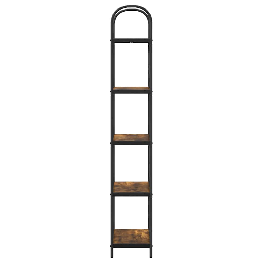 Bogreol 5 niveauer 60 x 30 x 183 cm Konstrueret træ Røget eg