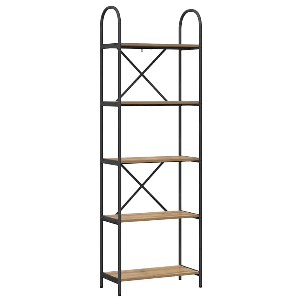 Bogreol 5 niveauer 60 x 30 x 183 cm Konstrueret træ