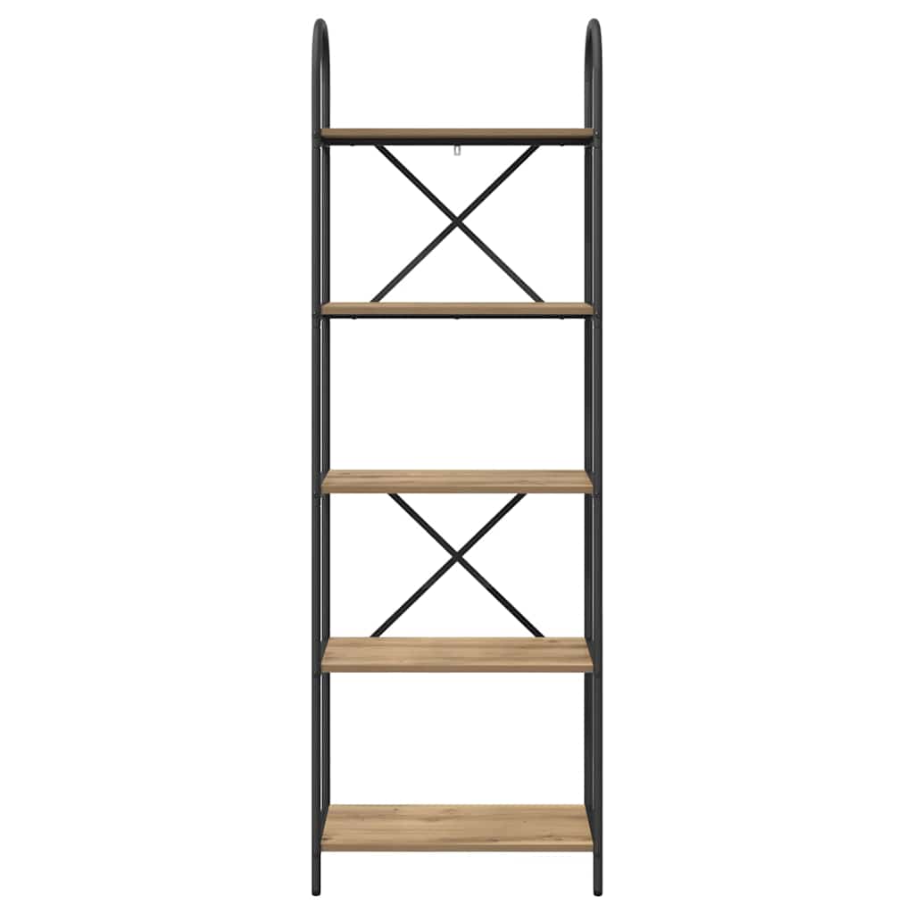 Bogreol 5 niveauer 60 x 30 x 183 cm Konstrueret træ
