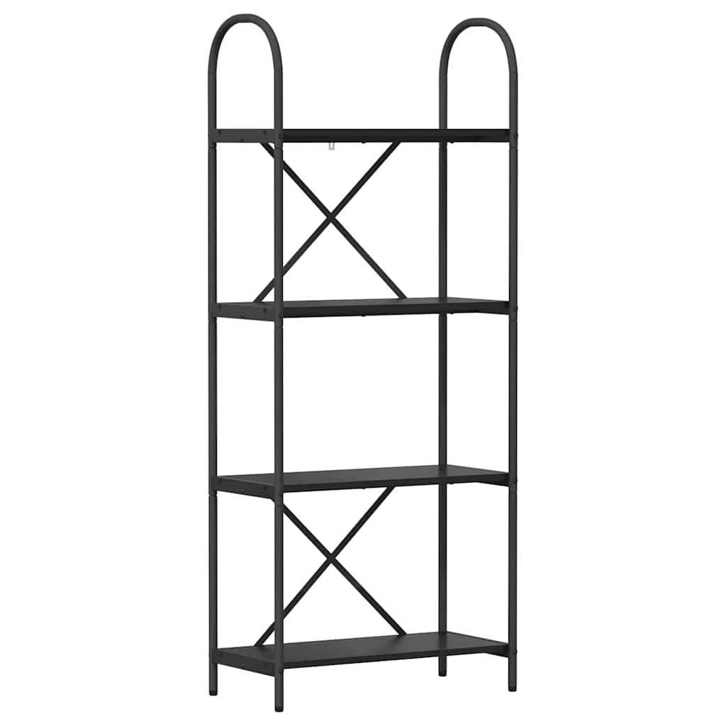 Bogreol 4 niveauer 60 x 30 x 146 cm Konstrueret træ Sort eg