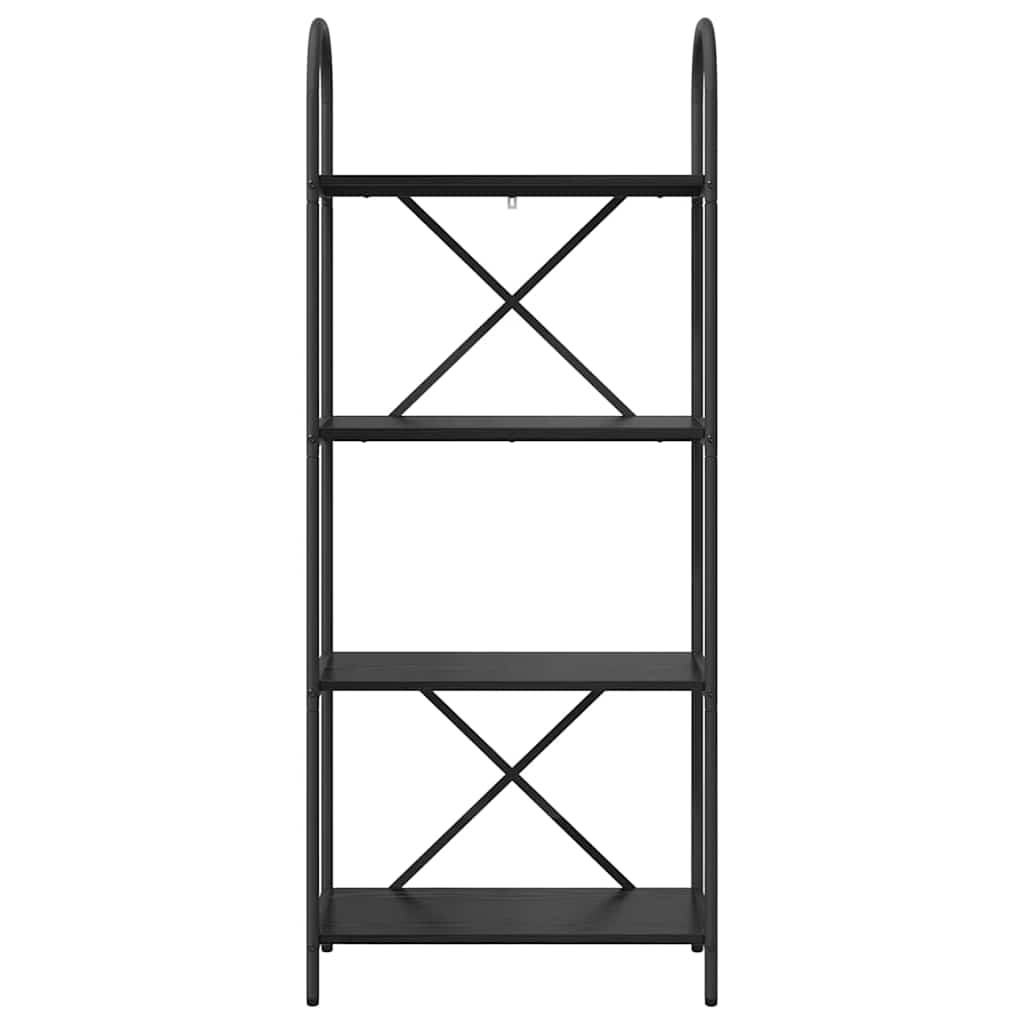 Bogreol 4 niveauer 60 x 30 x 146 cm Konstrueret træ Sort eg