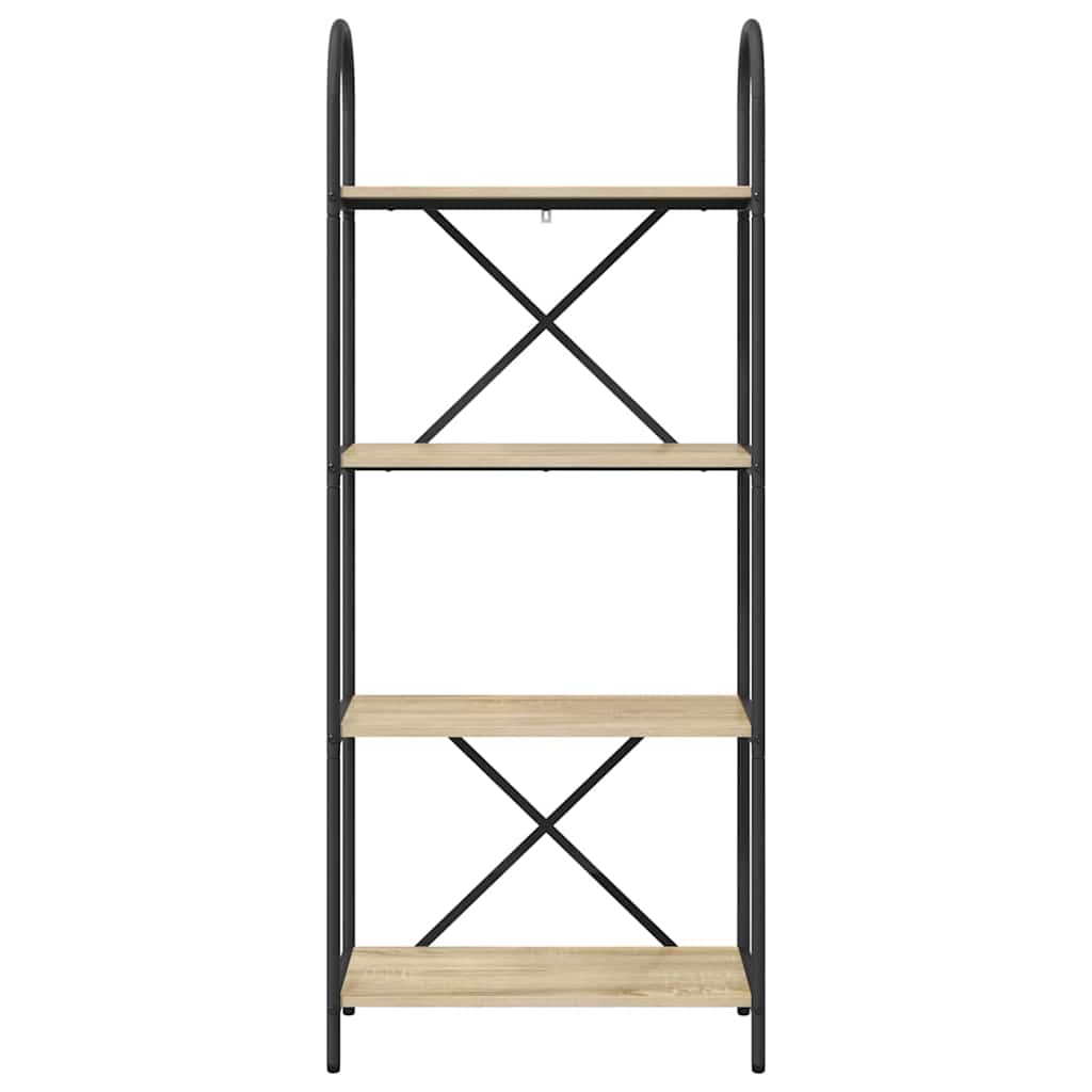 Bogreol 4 niveauer 60 x 30 x 146 cm Konstrueret træ Sonoma eg