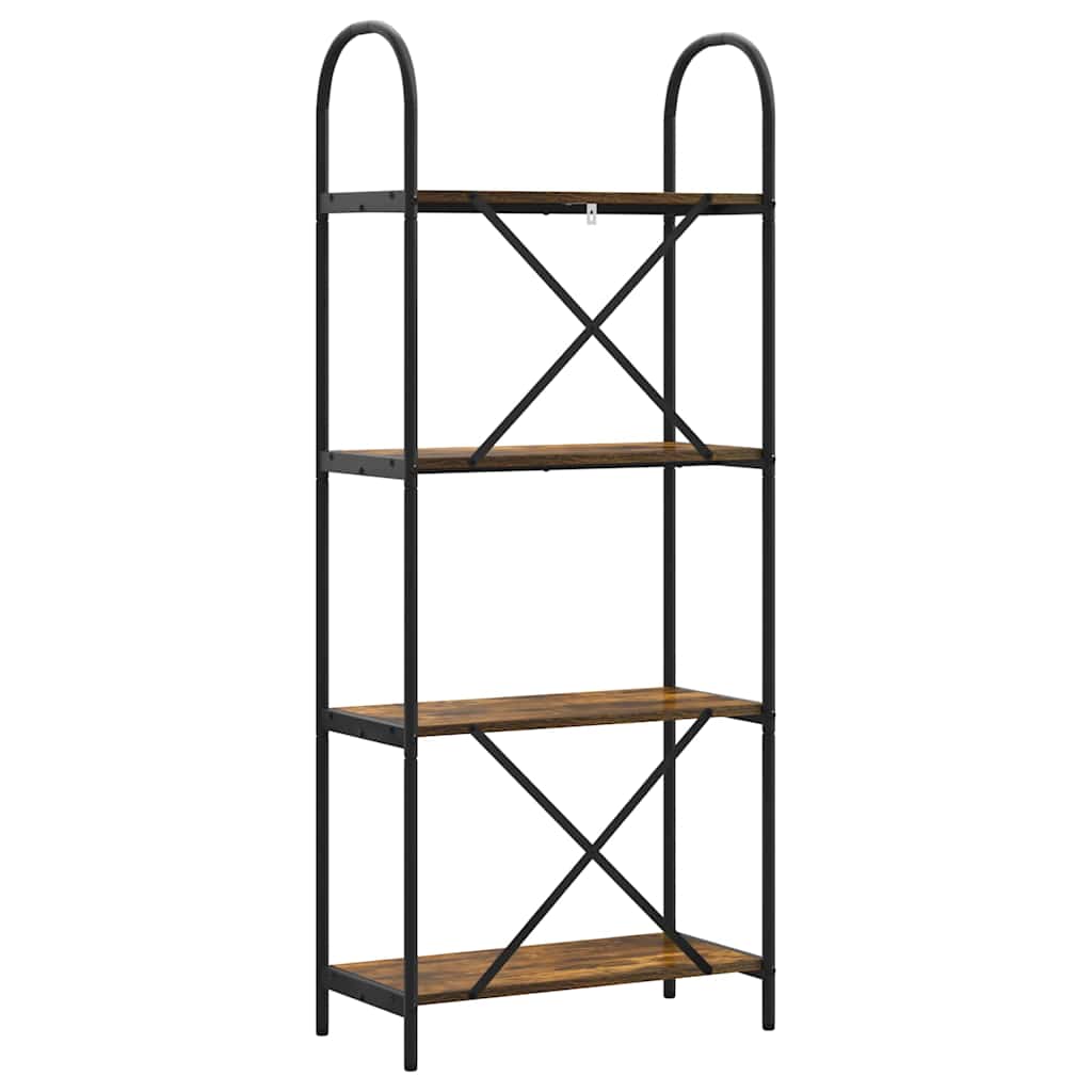 Bogreol 4 niveauer 60 x 30 x 146 cm Konstrueret træ Røget eg