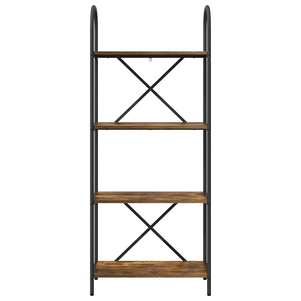 Bogreol 4 niveauer 60 x 30 x 146 cm Konstrueret træ Røget eg