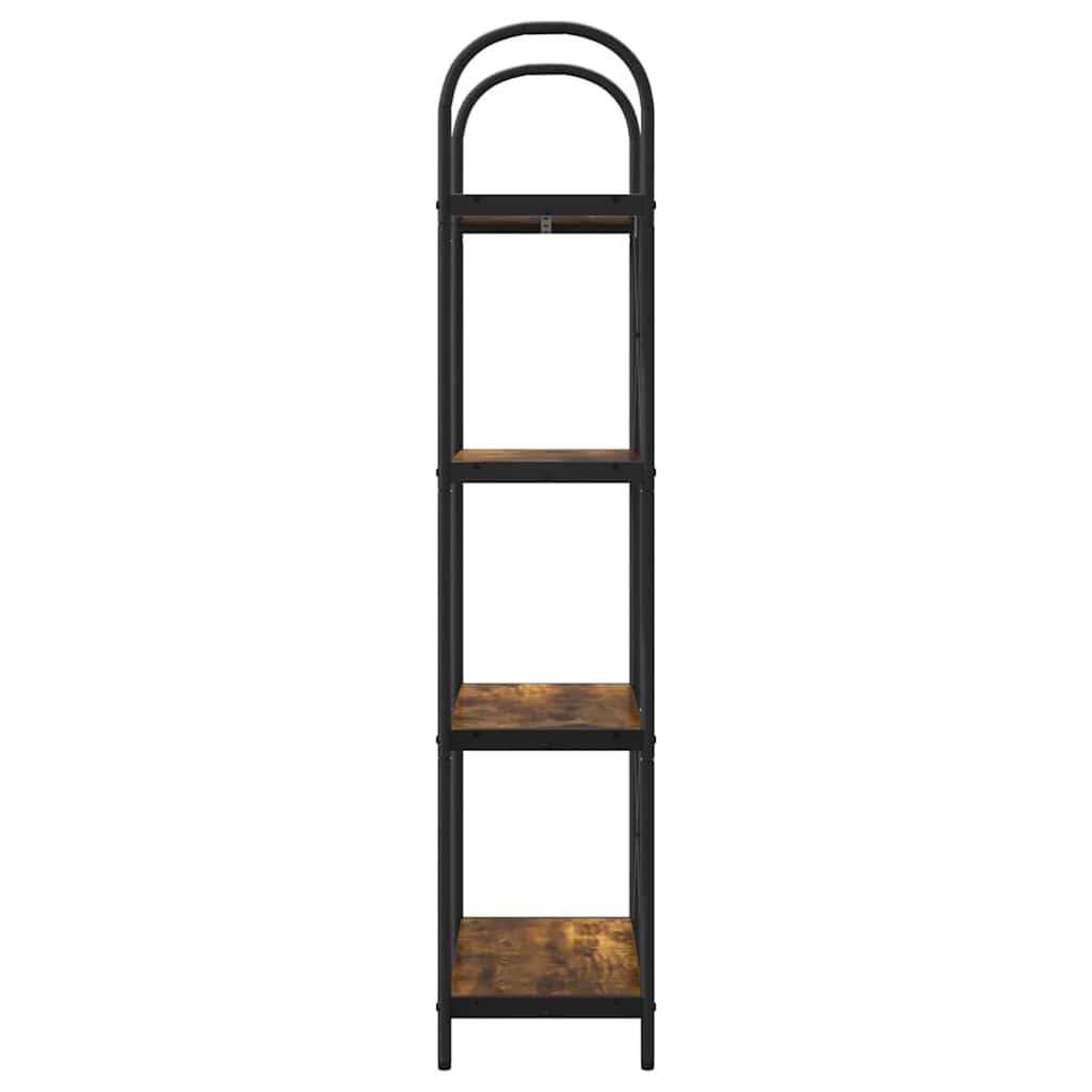Bogreol 4 niveauer 60 x 30 x 146 cm Konstrueret træ Røget eg