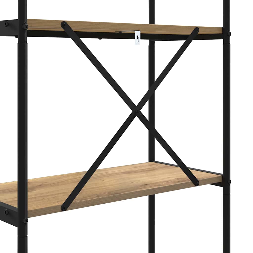 Bogreol 4 niveauer 60 x 30 x 146 cm Konstrueret træ