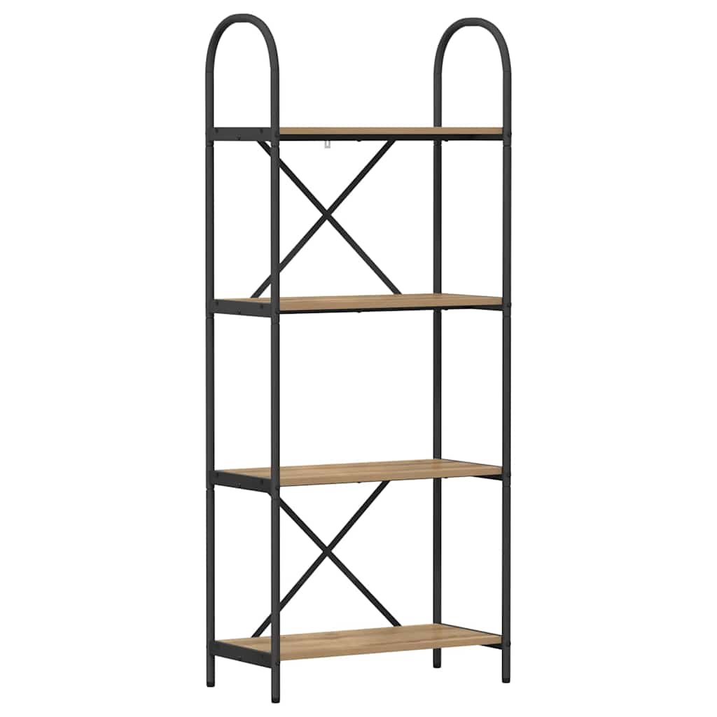 Bogreol 4 niveauer 60 x 30 x 146 cm Konstrueret træ