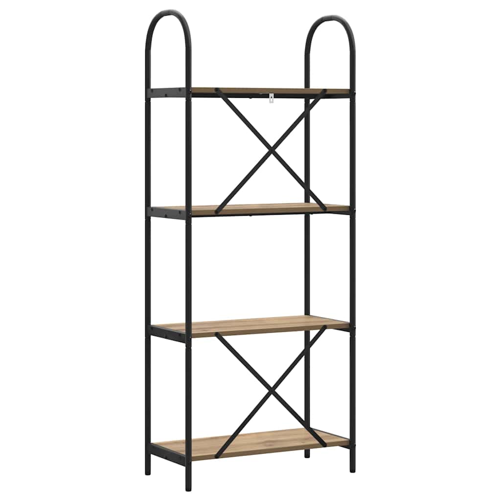Bogreol 4 niveauer 60 x 30 x 146 cm Konstrueret træ