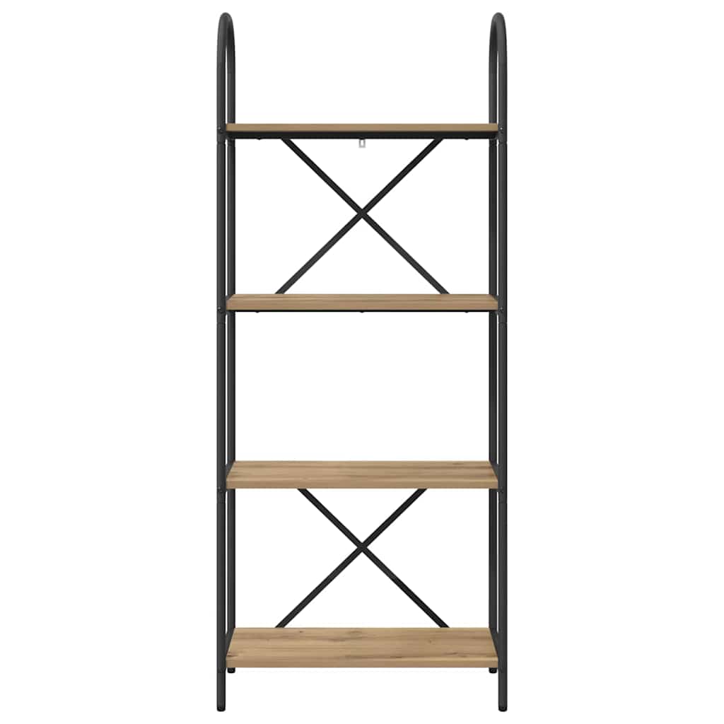 Bogreol 4 niveauer 60 x 30 x 146 cm Konstrueret træ
