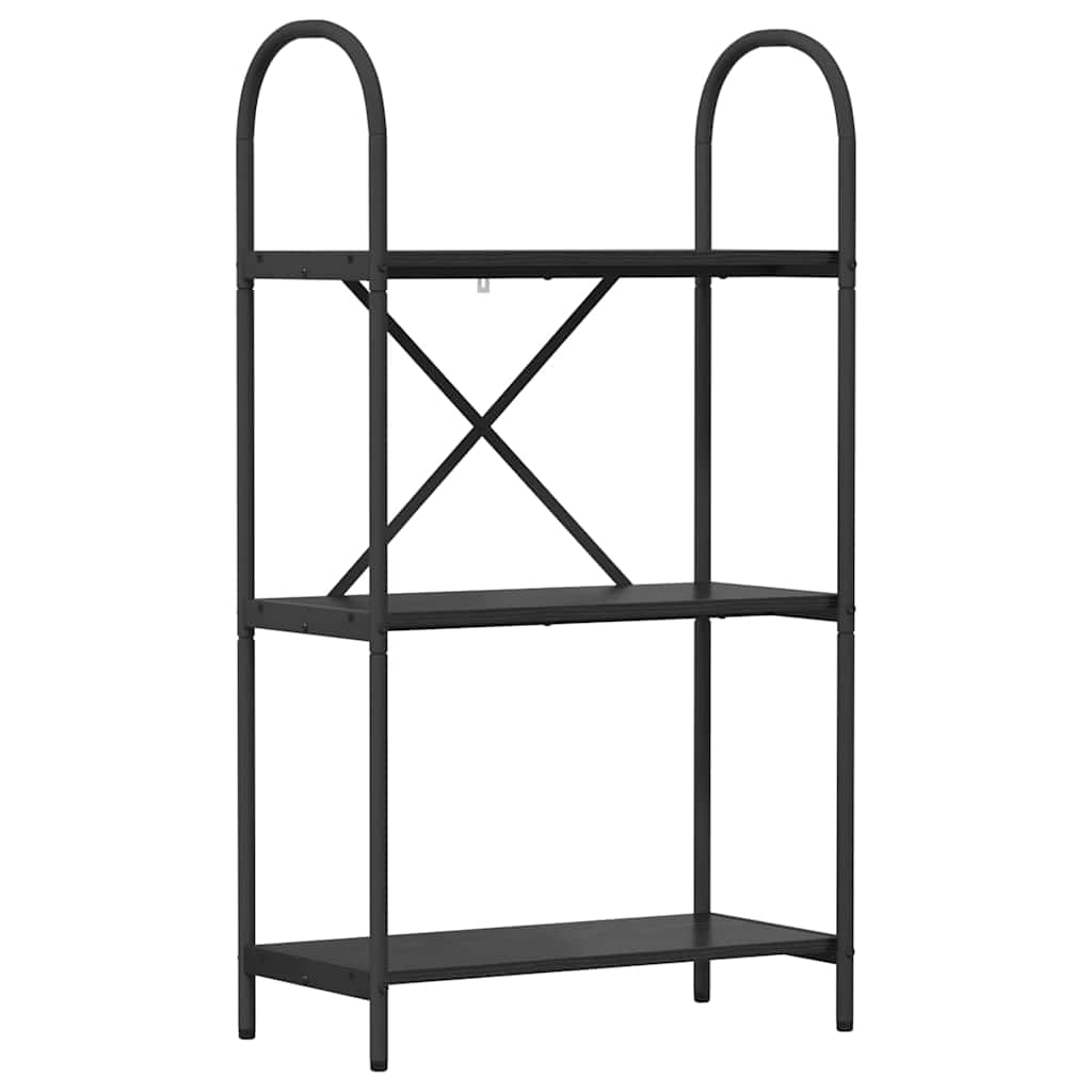 Bogreol 3 niveauer 60 x 30 x 109 cm Konstrueret træ Sort eg