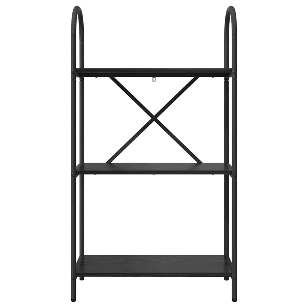Bogreol 3 niveauer 60 x 30 x 109 cm Konstrueret træ Sort eg