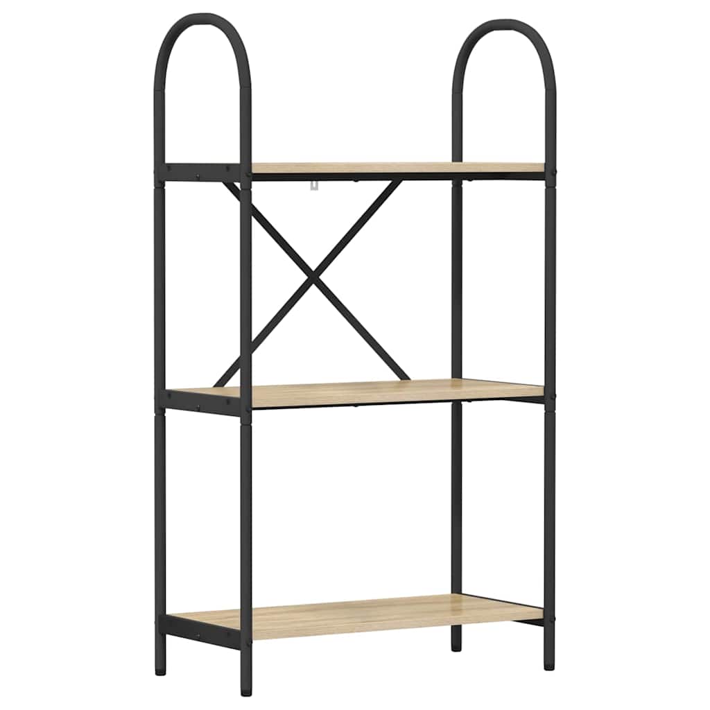 Bogreol 3 niveauer 60 x 30 x 109 cm Konstrueret træ Sonoma eg