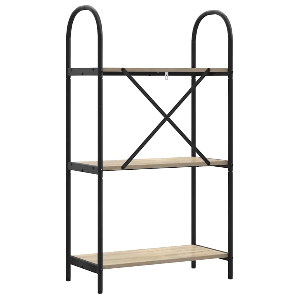 Bogreol 3 niveauer 60 x 30 x 109 cm Konstrueret træ Sonoma eg