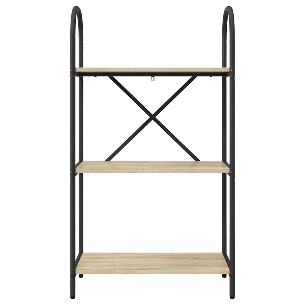 Bogreol 3 niveauer 60 x 30 x 109 cm Konstrueret træ Sonoma eg