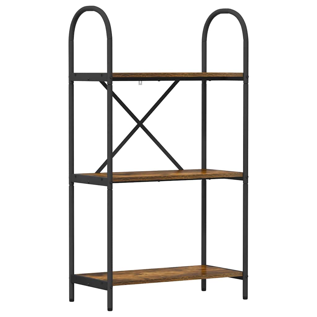 Bogreol 3 niveauer 60 x 30 x 109 cm Konstrueret træ Røget eg