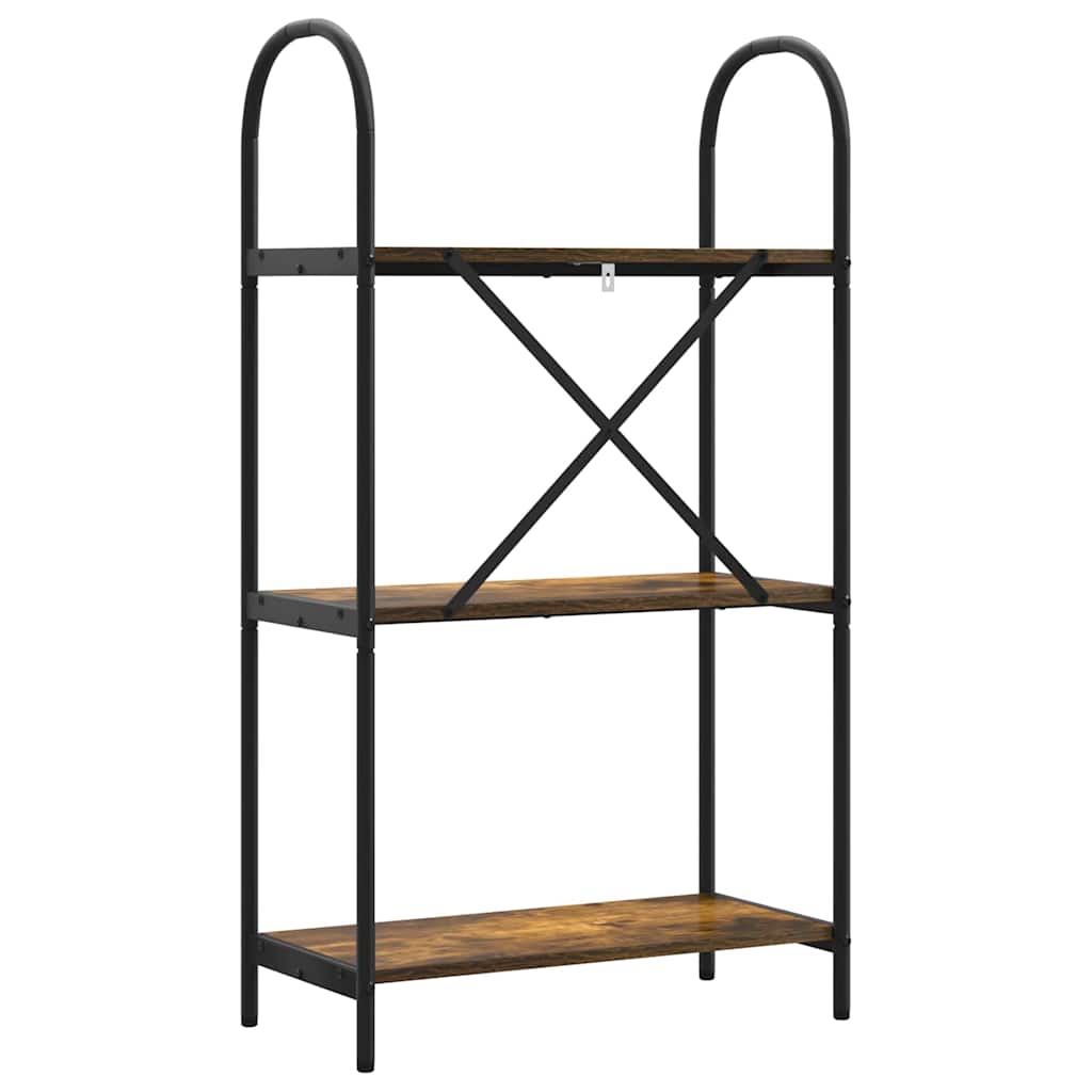 Bogreol 3 niveauer 60 x 30 x 109 cm Konstrueret træ Røget eg