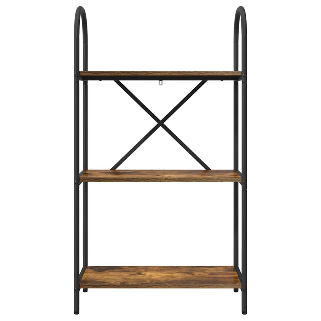 Bogreol 3 niveauer 60 x 30 x 109 cm Konstrueret træ Røget eg