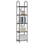 Bogreol 5 niveauer 40 x 30 x 183 cm Konstrueret træ Sort eg
