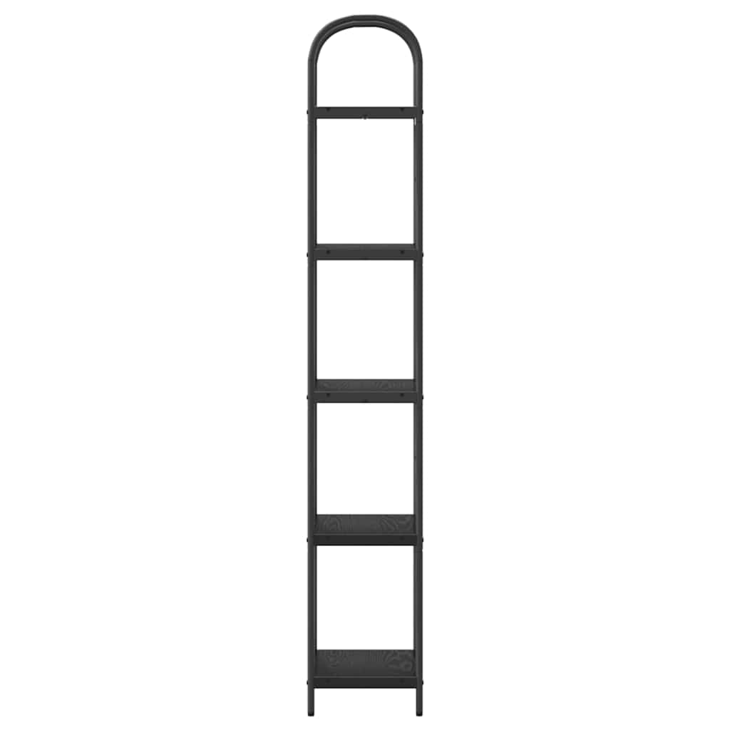Bogreol 5 niveauer 40 x 30 x 183 cm Konstrueret træ Sort eg