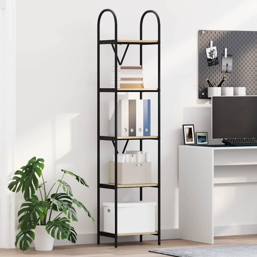 Bogreol 5 niveauer 40 x 30 x 183 cm Konstrueret træ Sonoma eg