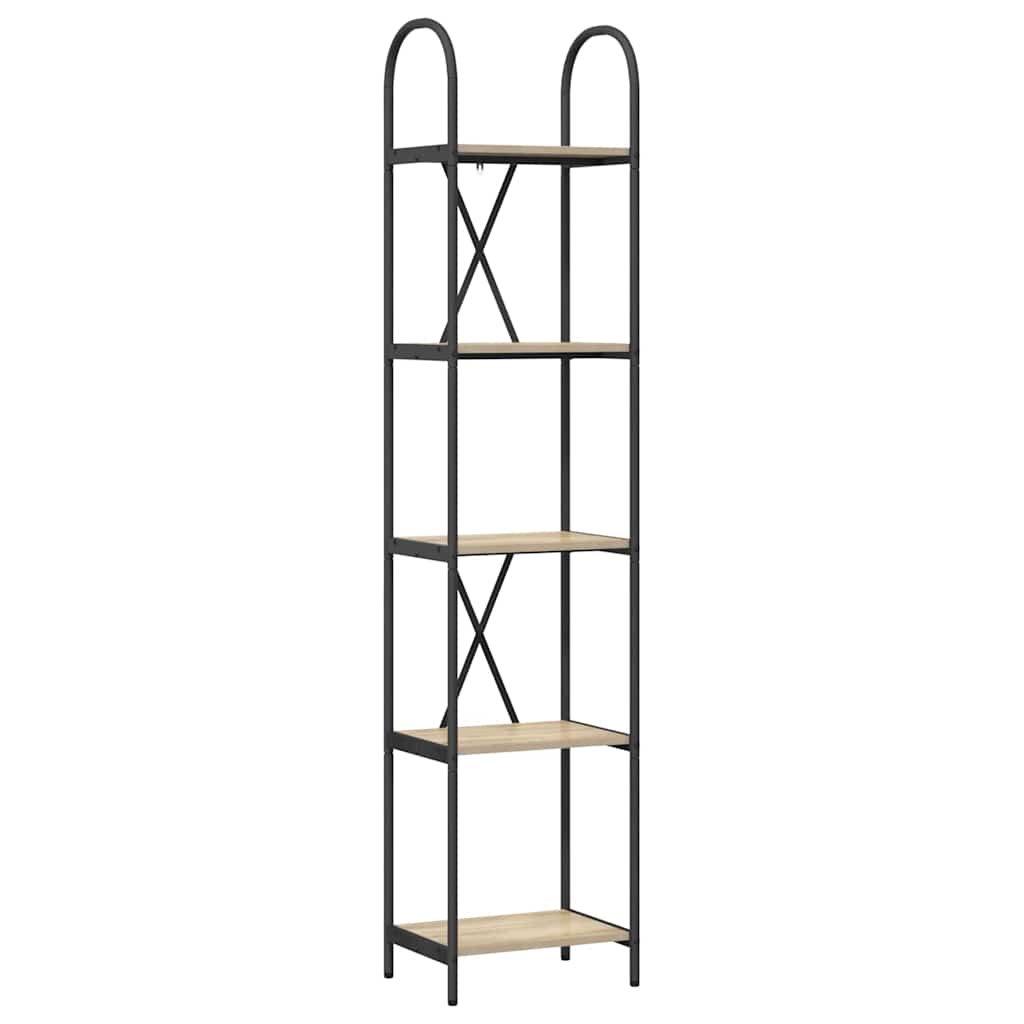Bogreol 5 niveauer 40 x 30 x 183 cm Konstrueret træ Sonoma eg