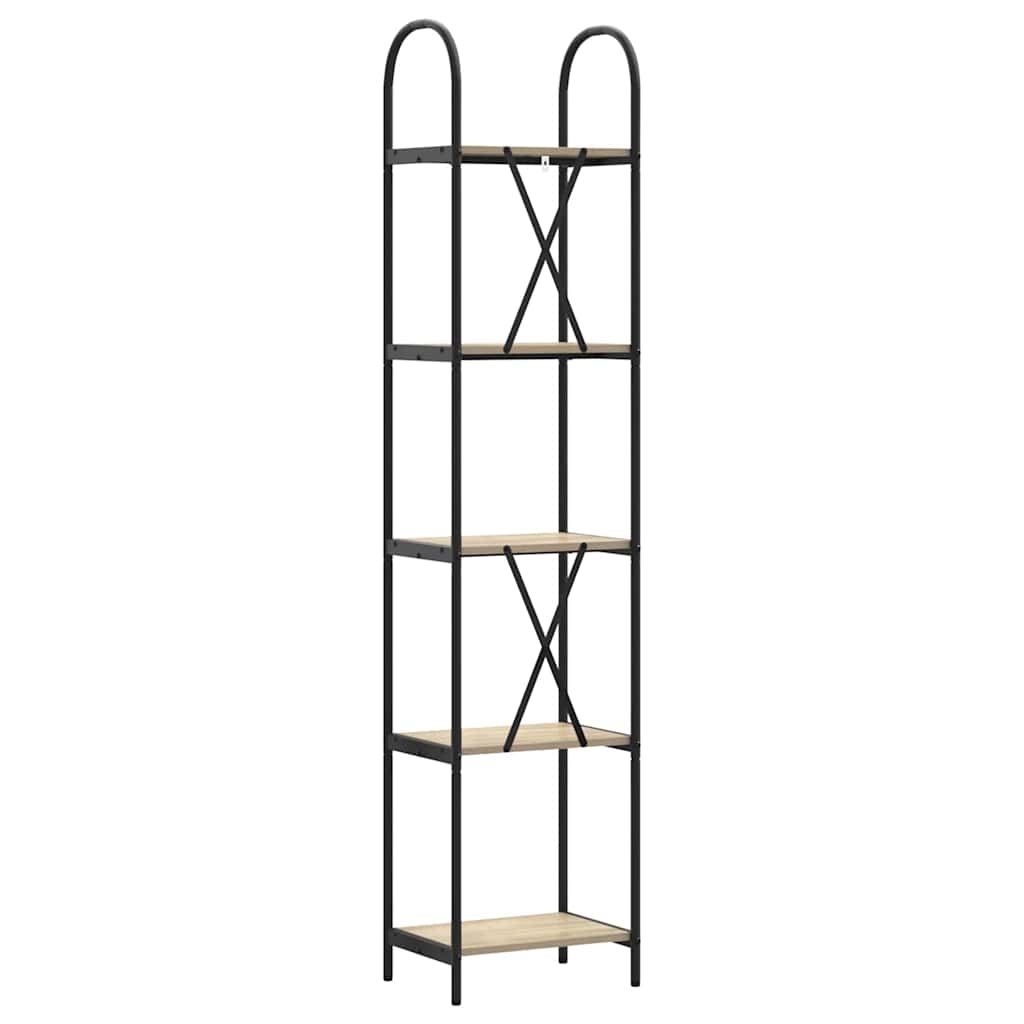 Bogreol 5 niveauer 40 x 30 x 183 cm Konstrueret træ Sonoma eg
