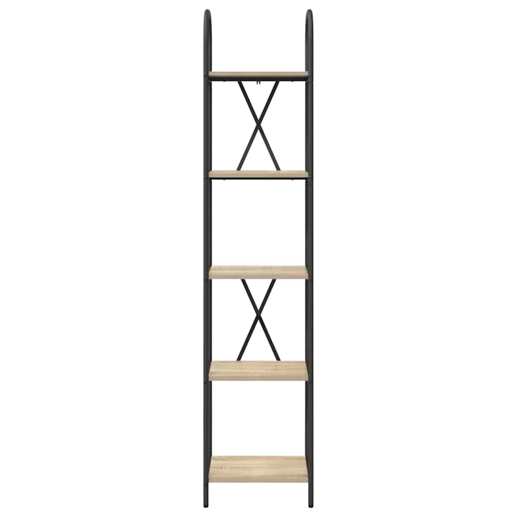 Bogreol 5 niveauer 40 x 30 x 183 cm Konstrueret træ Sonoma eg