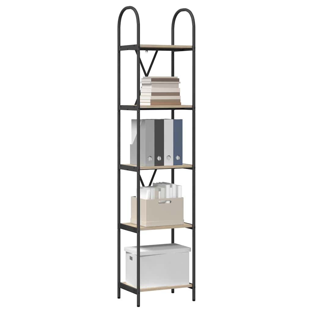 Bogreol 5 niveauer 40 x 30 x 183 cm Konstrueret træ Sonoma eg
