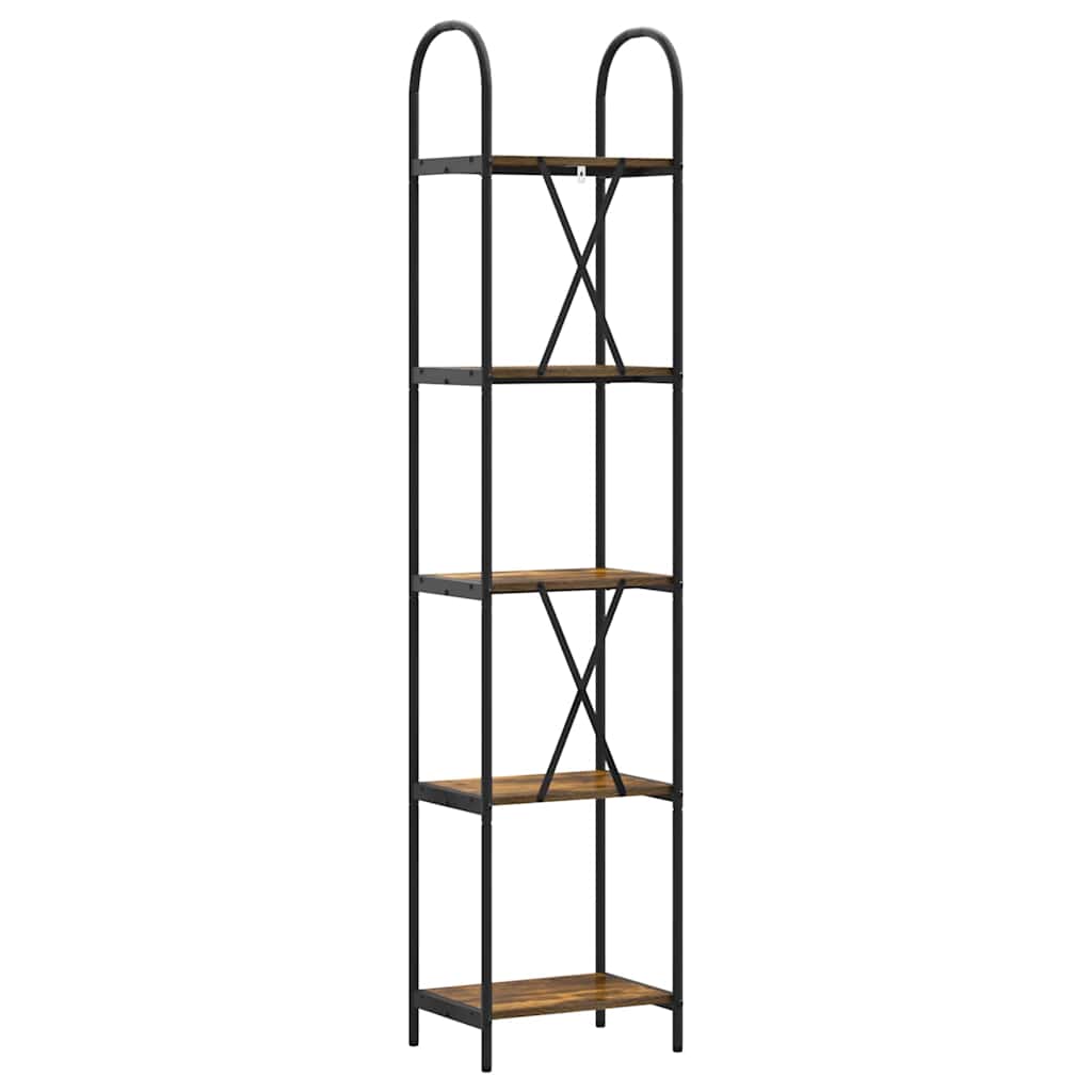 Bogreol 5 niveauer 40 x 30 x 183 cm Konstrueret træ Røget eg