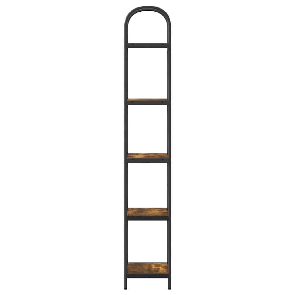 Bogreol 5 niveauer 40 x 30 x 183 cm Konstrueret træ Røget eg