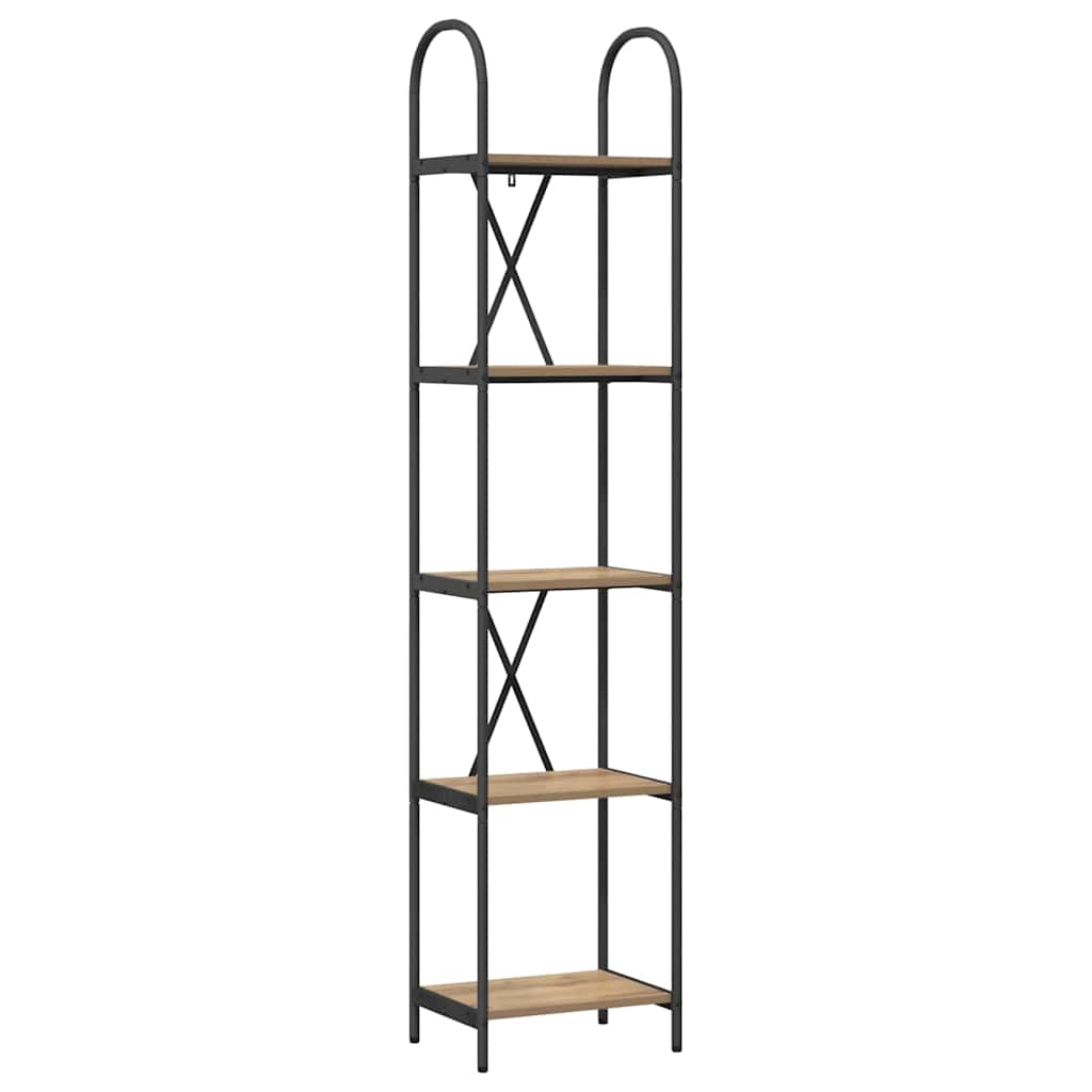 Bogreol 5 niveauer 40 x 30 x 183 cm Konstrueret træ