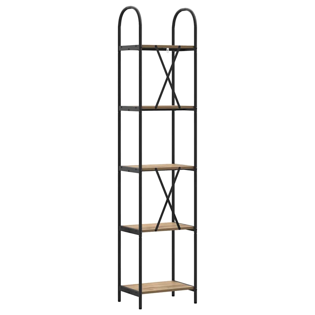 Bogreol 5 niveauer 40 x 30 x 183 cm Konstrueret træ