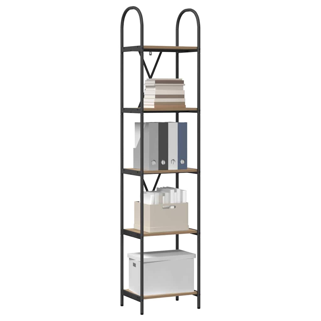 Bogreol 5 niveauer 40 x 30 x 183 cm Konstrueret træ