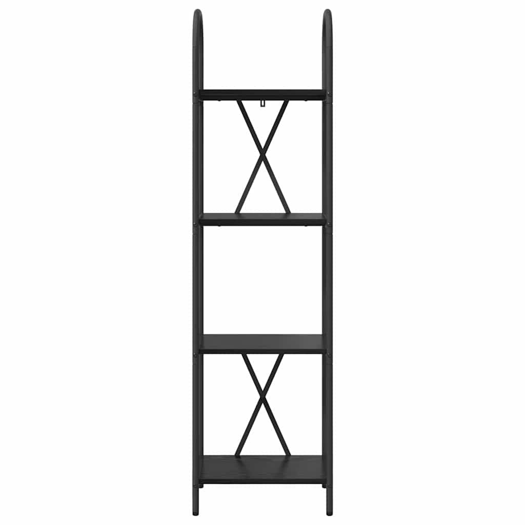 Bogreol 4 niveauer 40 x 30 x 146 cm Konstrueret træ Sort eg