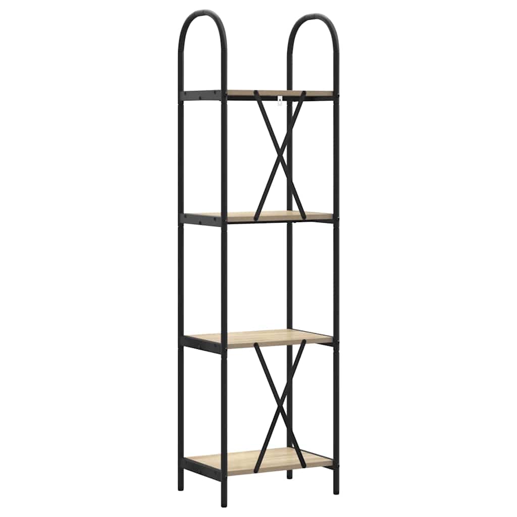 Bogreol 4 niveauer 40 x 30 x 146 cm Konstrueret træ Sonoma eg