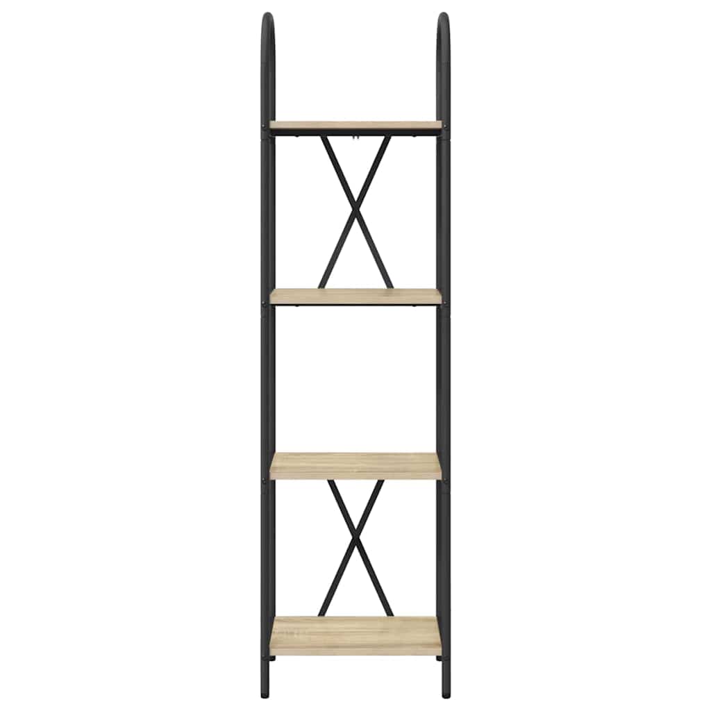Bogreol 4 niveauer 40 x 30 x 146 cm Konstrueret træ Sonoma eg
