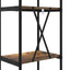 Bogreol 4 niveauer 40 x 30 x 146 cm Konstrueret træ Røget eg