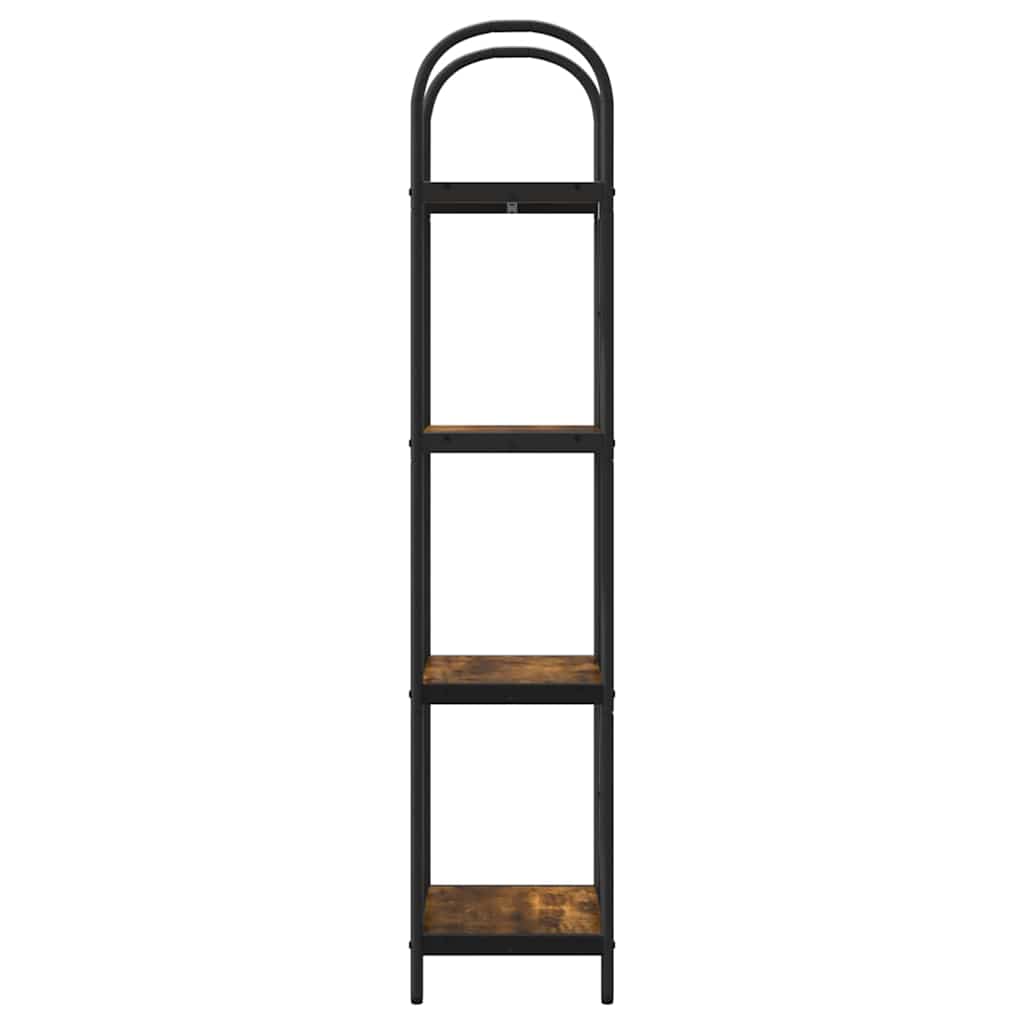 Bogreol 4 niveauer 40 x 30 x 146 cm Konstrueret træ Røget eg