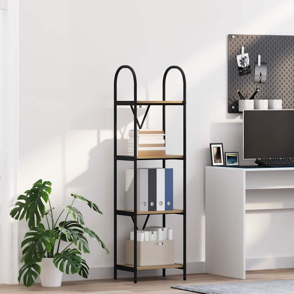 Bogreol 4 niveauer 40 x 30 x 146 cm Konstrueret træ