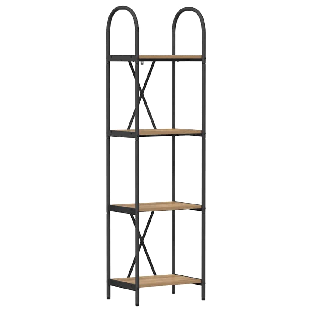 Bogreol 4 niveauer 40 x 30 x 146 cm Konstrueret træ