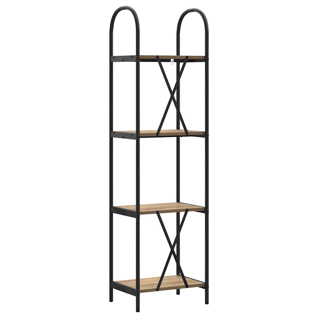 Bogreol 4 niveauer 40 x 30 x 146 cm Konstrueret træ