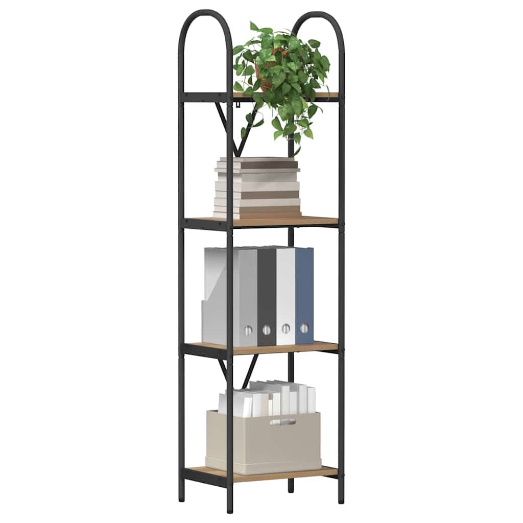 Bogreol 4 niveauer 40 x 30 x 146 cm Konstrueret træ