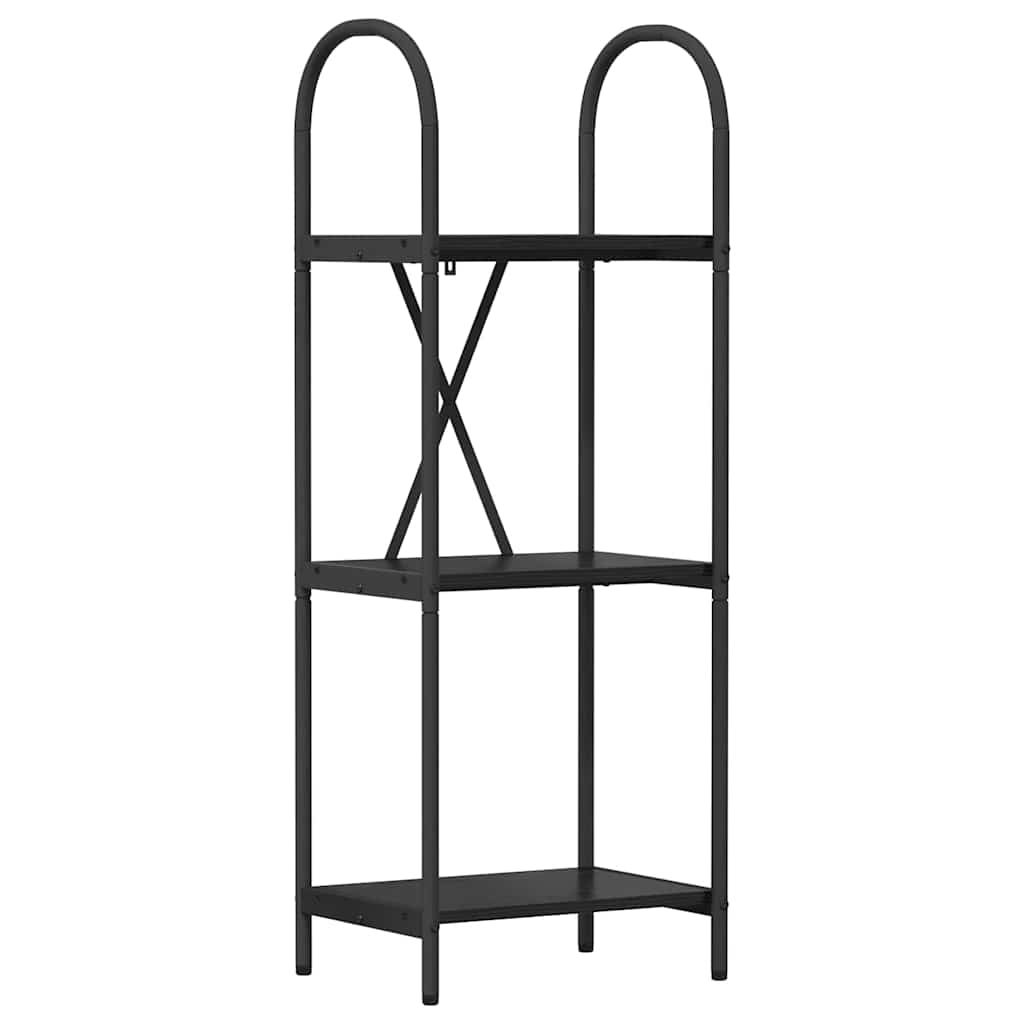 Bogreol 3 niveauer 40 x 30 x 109 cm Konstrueret træ Sort eg