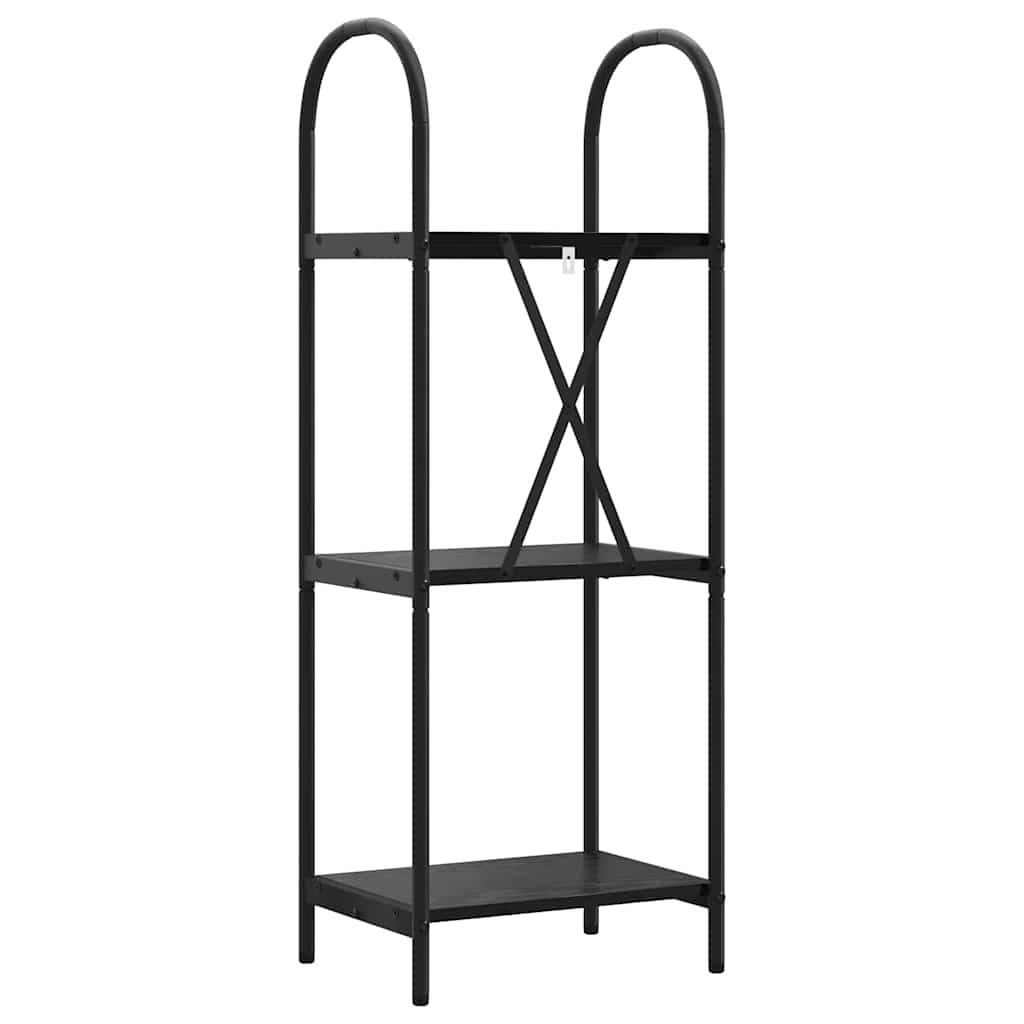 Bogreol 3 niveauer 40 x 30 x 109 cm Konstrueret træ Sort eg