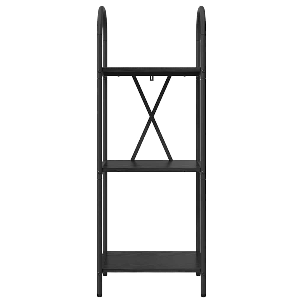 Bogreol 3 niveauer 40 x 30 x 109 cm Konstrueret træ Sort eg