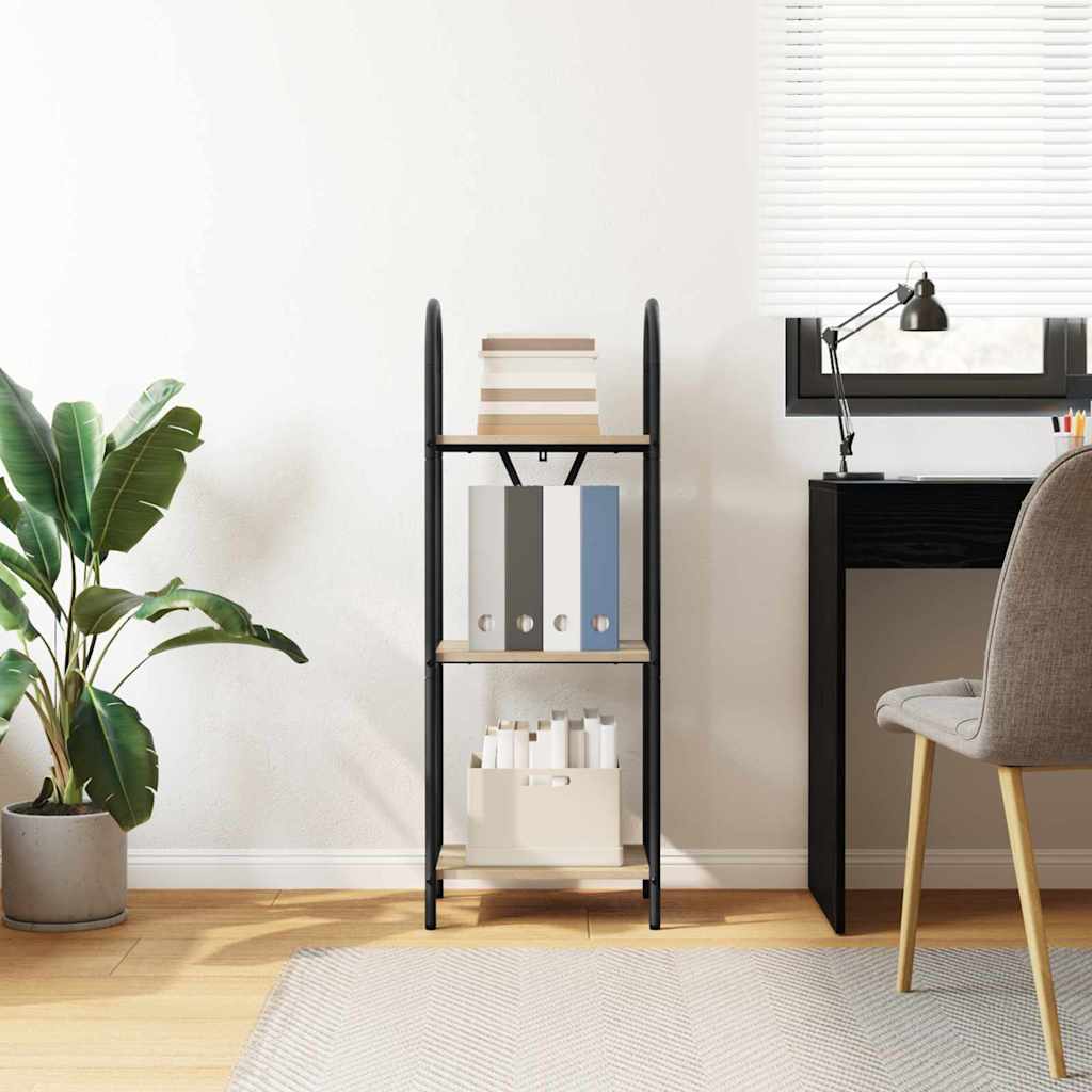 Bogreol 3 niveauer 40 x 30 x 109 cm Konstrueret træ Sonoma eg
