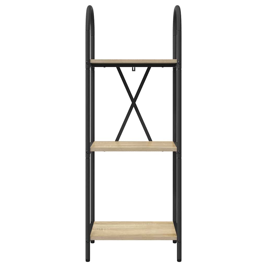 Bogreol 3 niveauer 40 x 30 x 109 cm Konstrueret træ Sonoma eg