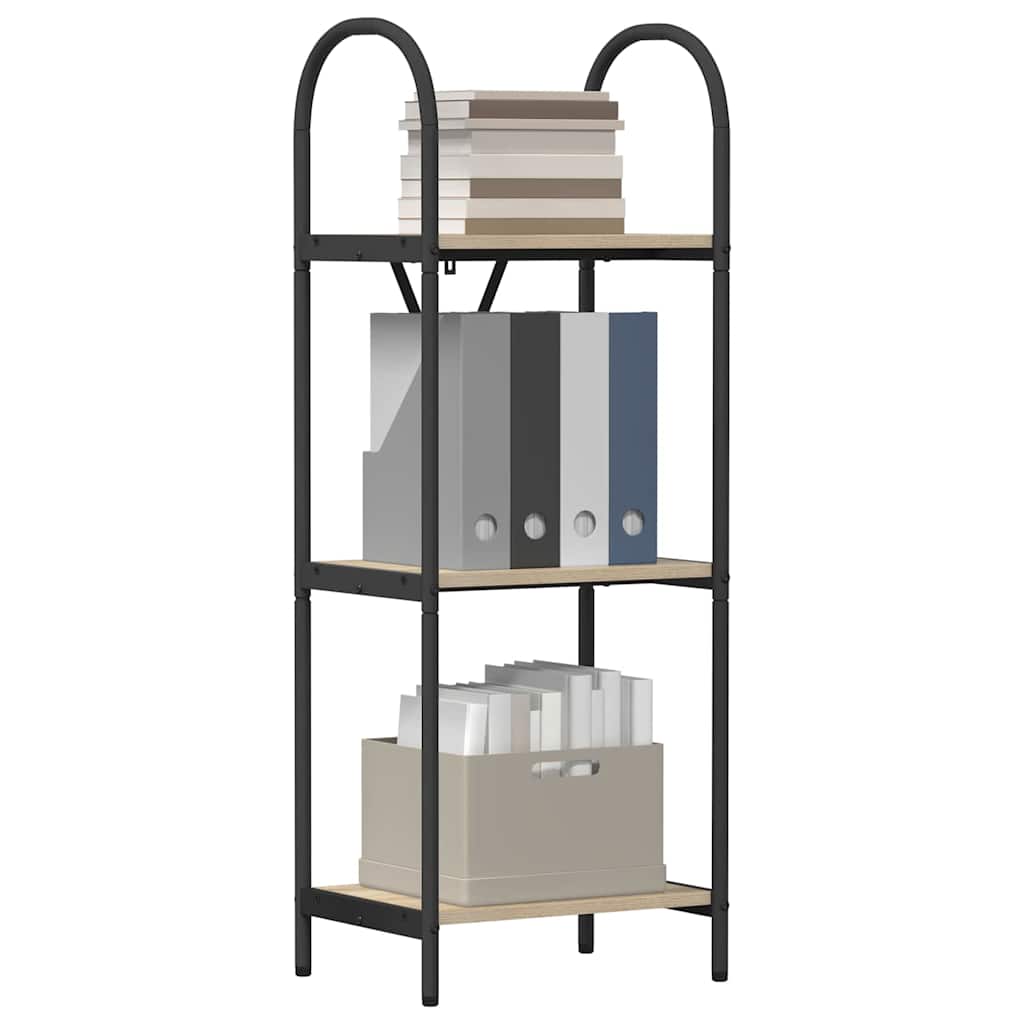 Bogreol 3 niveauer 40 x 30 x 109 cm Konstrueret træ Sonoma eg