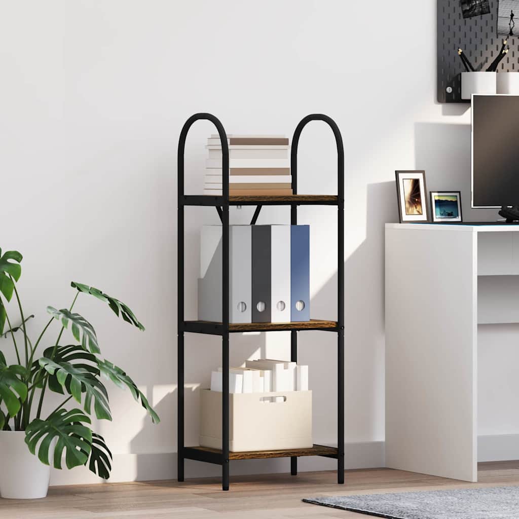 Bogreol 3 niveauer 40 x 30 x 109 cm Konstrueret træ Røget eg